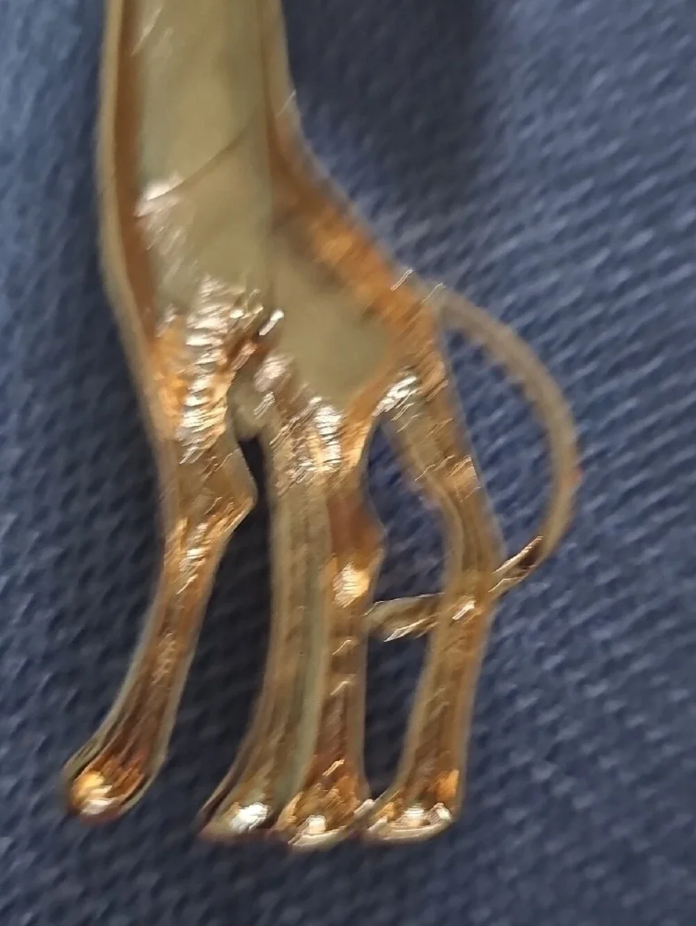 Vintage Gold-Tone Giraffe Brooch Brown Enamel Spots Jewelry Women